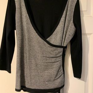 Black sweater with grey vest overlay size Large